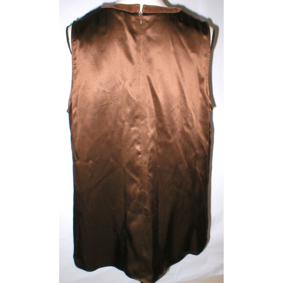 Womens New Ralph Lauren NWT 22 W 22W Silk Suede Dark Chocolate Brown Blouse Key - Picture 7 of 8
